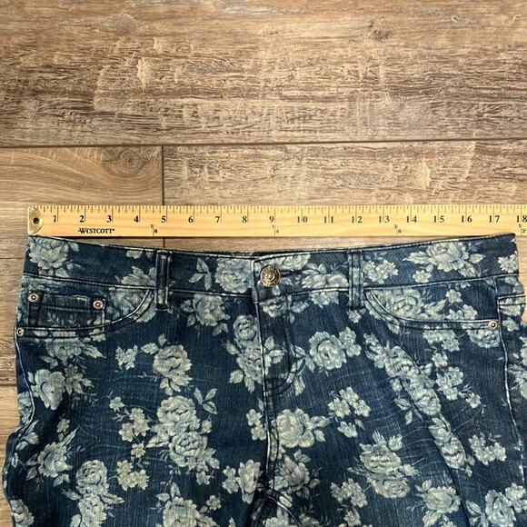 REWASH Junior Girls Floral Print Straight Leg Jeans Size 13 Inseam 29" - Picture 5 of 9